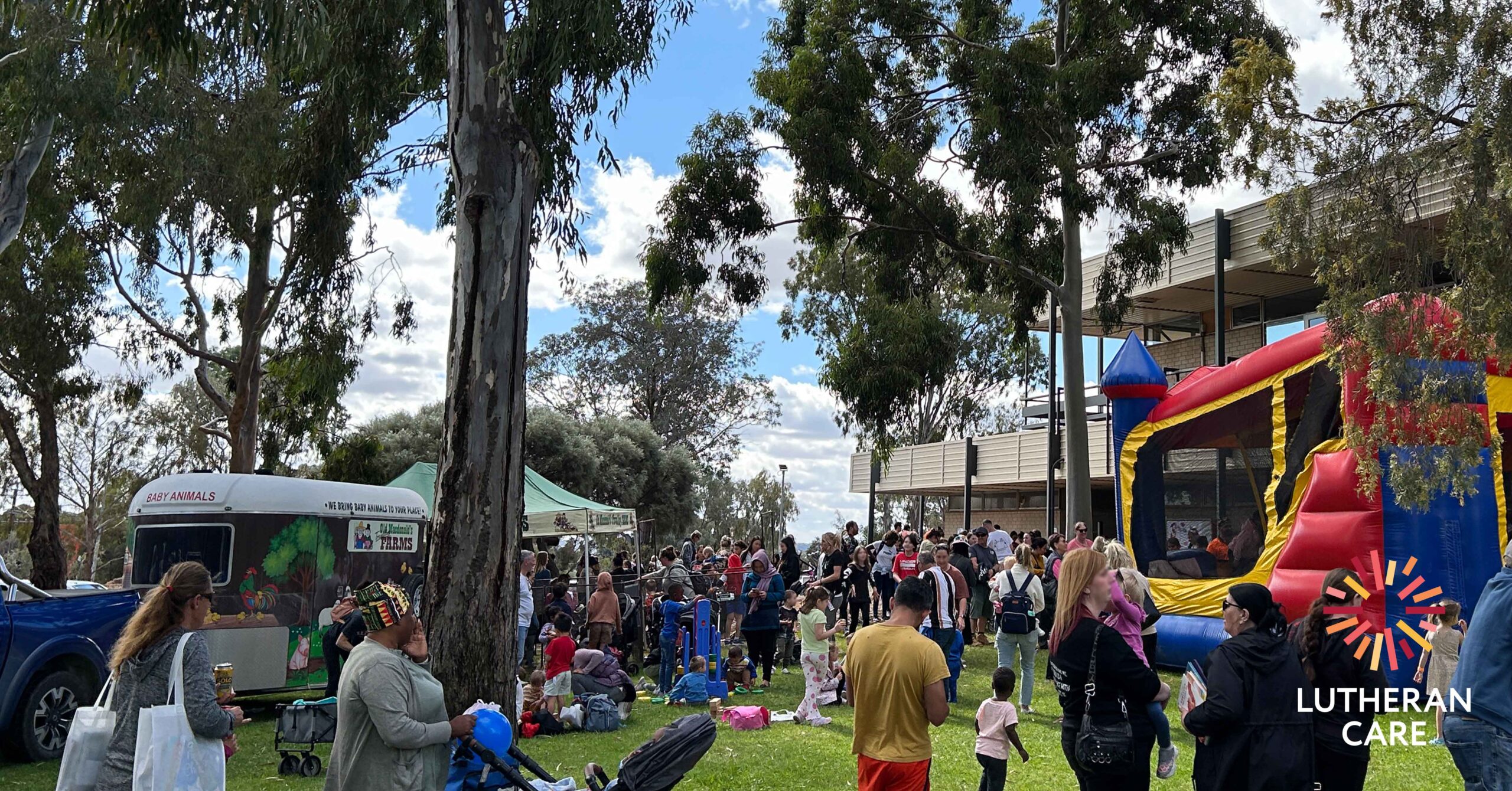 Hundreds of people at this year's Family Fun Day on the grounds of Family Zone.