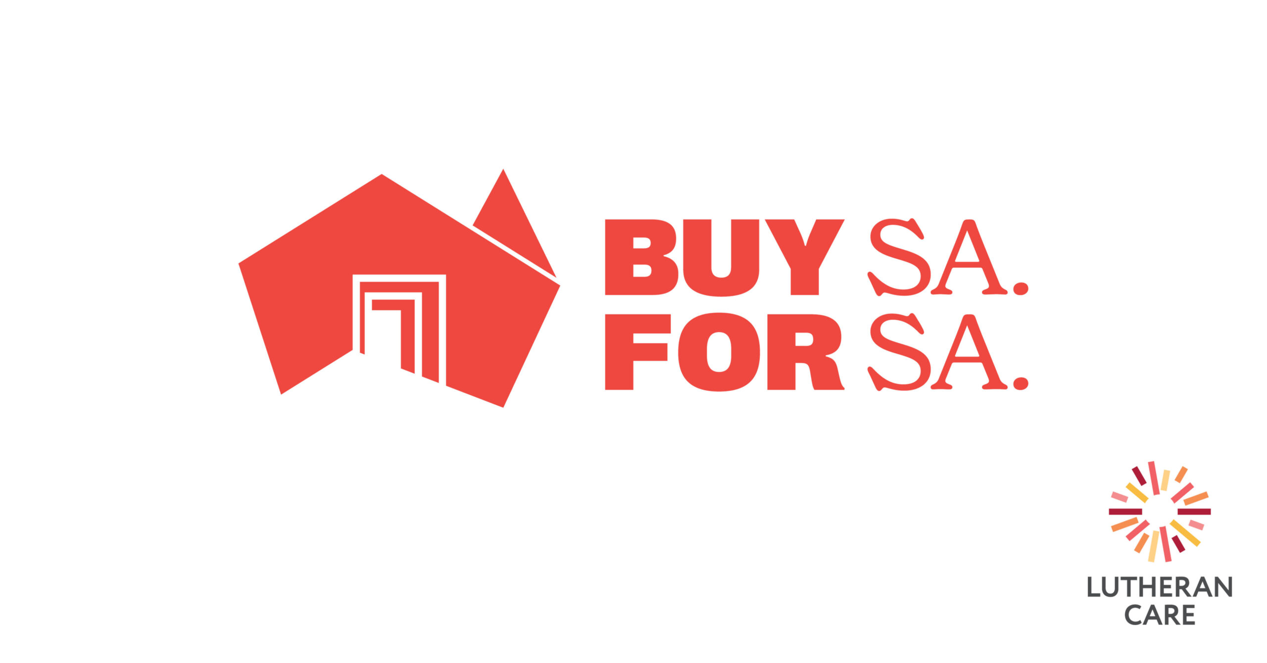 Brand SA logo that says buy SA for SA. The Lutheran Care logo appears in the bottom right hand corner.